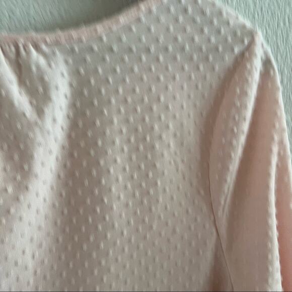 Style & Co Swiss Dot Ballerina Pink Ruffle Peplum Blouse Shirt Top Large - Picture 5 of 6
